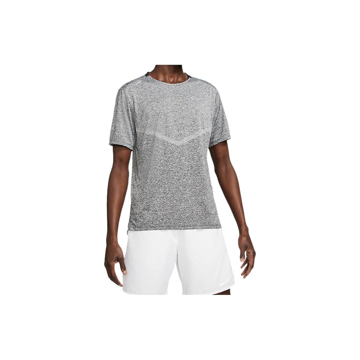 Nike Dri-fit Rise 365 Casual Sports Breathable Round Neck Short Sleeve Gray Men s CZ9185-011 M