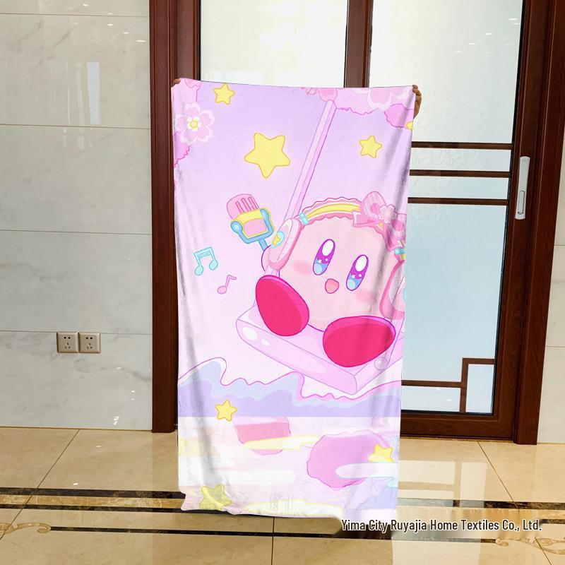 Kirby Cartoon Children's Bath & Beach Towels - Absorbent Couple Set