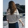Women's Striped Sailor Collar Knit Top