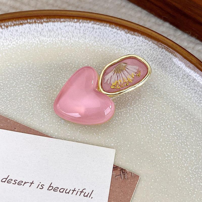 

1Pc Cute Pink Pearl Heart Hair Claw Side Clips For Women Girls Kids Child Hairpin Gift Hair Accessories Headwear Ornament