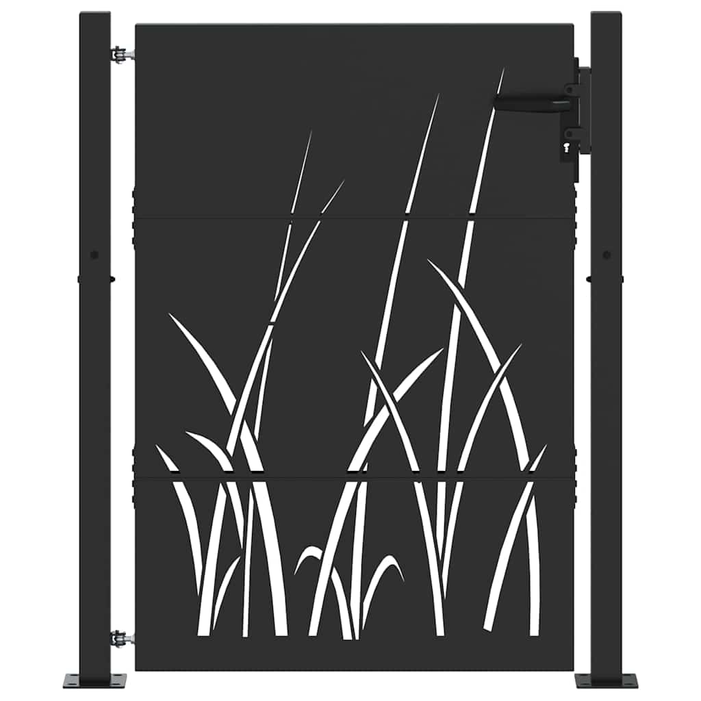 Garden Gate Black 110 x 130 cm Powder Coated Steel