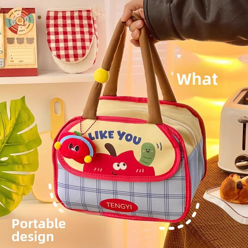 Cute Lunch Box Bag For Woman Office Kids School Portable Insulating Thermal Lunch Box Bag Large Bento Pouch Food Storage Bag