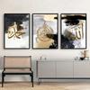 Islamic Calligraphy Ayat al-Kursi Black Grey Gold Quranic Verse Poster Wall Art Print Pictures Canvas Painting Home Wall Decor