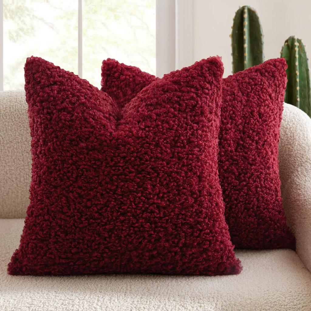 Thick Soft Lamb Wool Pillow Cover Solid Color Modern Simple Nordic Sofa Cushion For Cozy Home Decor