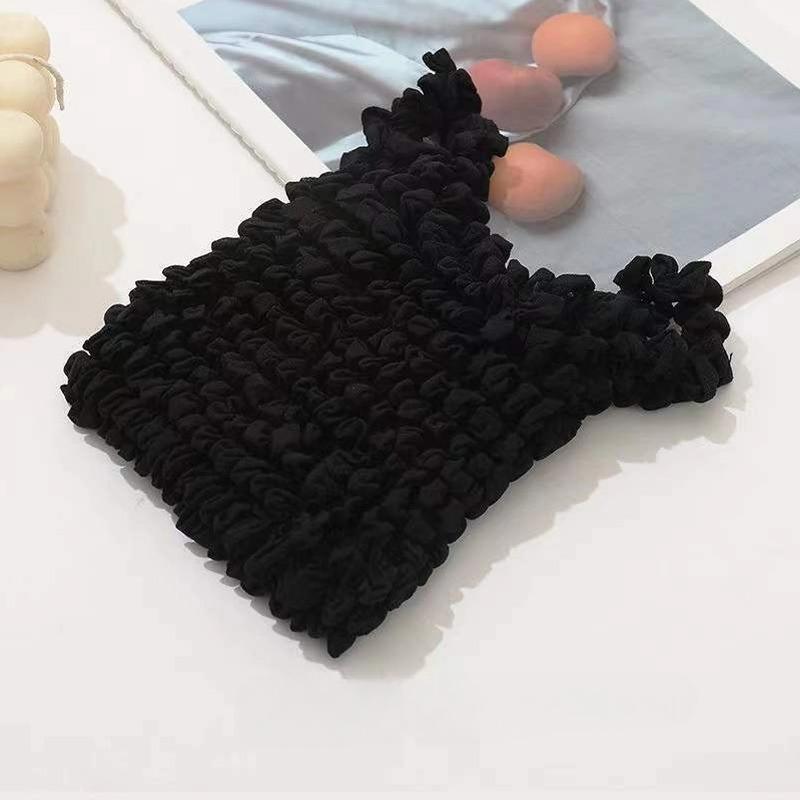 

Portable Foldable Stretch Tote Bag Magic Bubble Wrinkle Shopping Bag Eco Friendly Storage Bag Large Capacity Women s Handbag чёрный