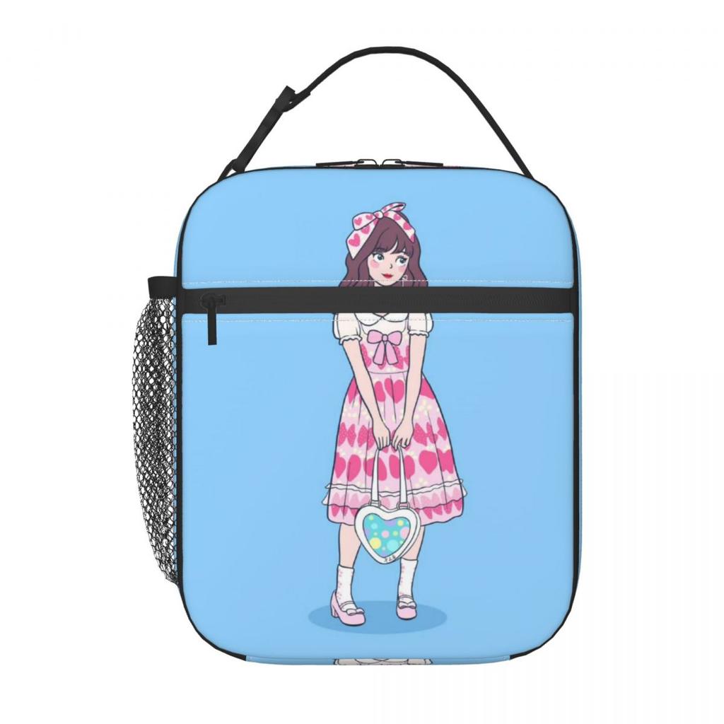 Cartoon Fashion Girl Insulated Lunch Bags for School Office Sport Car Portable Cooler Thermal Bento Box Women Children