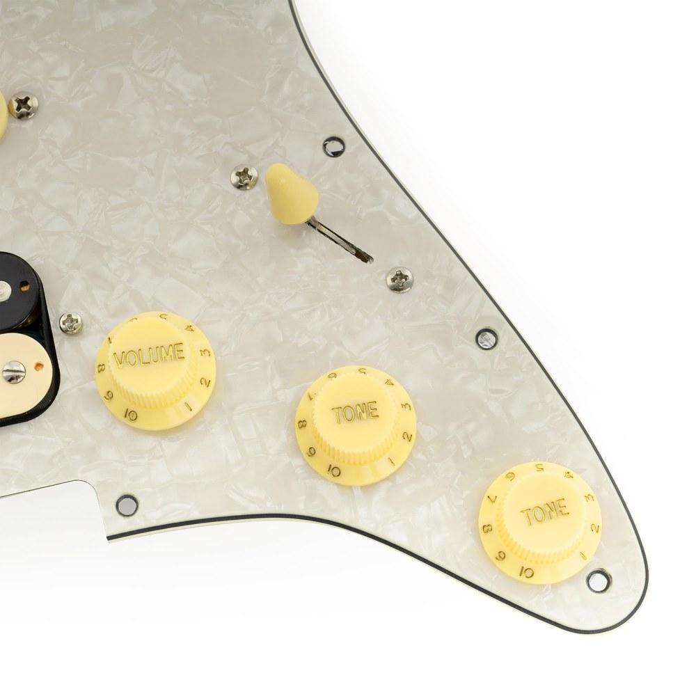 Musiclily Pro SE ST-HSS-60SE Pre-wired Pickguard Aged White Pearl with Alnico 5 Pickups and 5-Way Super Switch