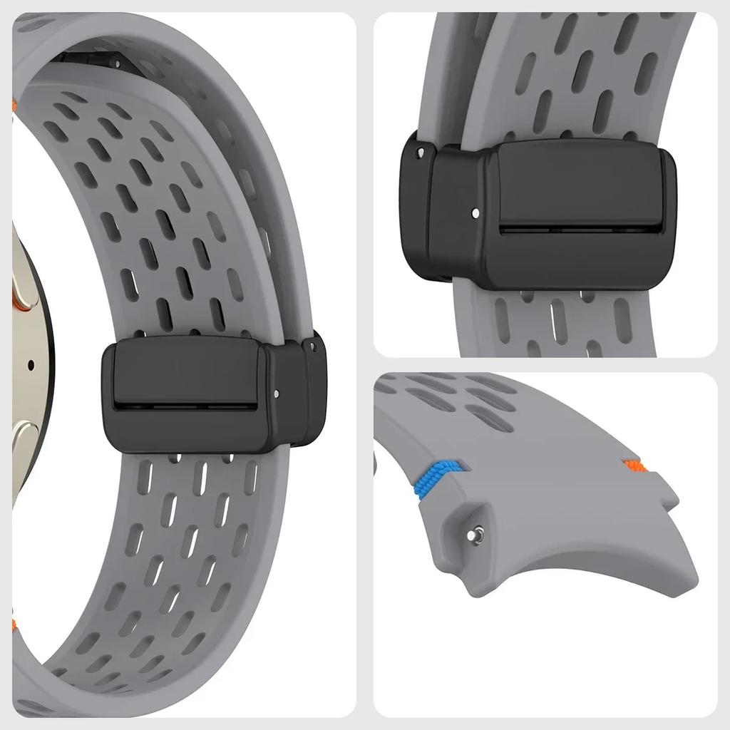 Case+Strap for Samsung Galaxy Watch 7 6 40mm 44mm Silicone Magnetic buckle Band Change To Ultra  Tempered Glass Screen Protector
