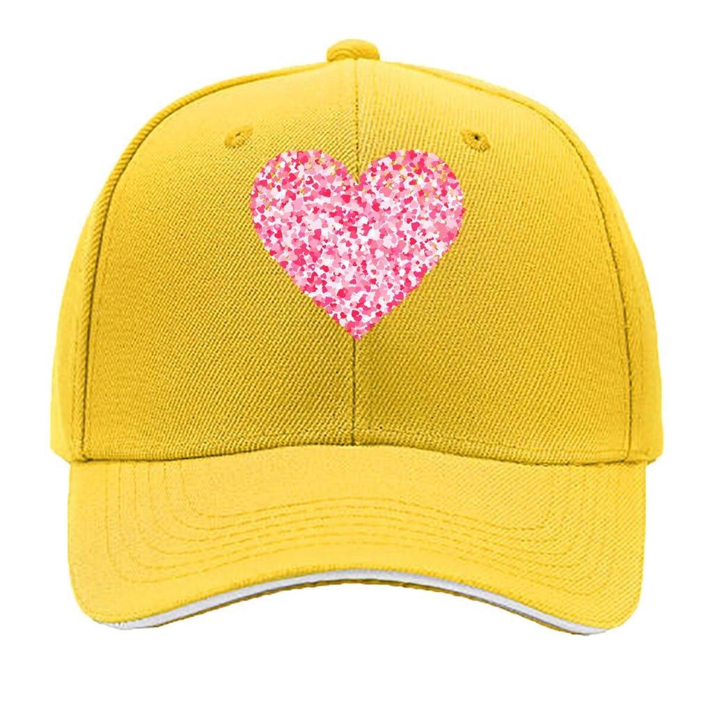Pink Heart Collage RoUnisextic Love Valentine Graphic Sandwich Baseball Cap Unisex Women Sun Cap Outdoor Workouts Hat