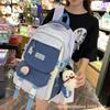 Schoolbag Female Campus Style Japanese Girls Junior High School High School Students Large Capacity Backpack Korean Version College Student Contrast