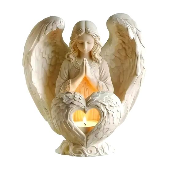 2D Flat Table Sign Acrylic Prayer Wings Angel/Fairy/Nativity Scene Desktop Ornament for Tabletop Shelf Mantel Decor
