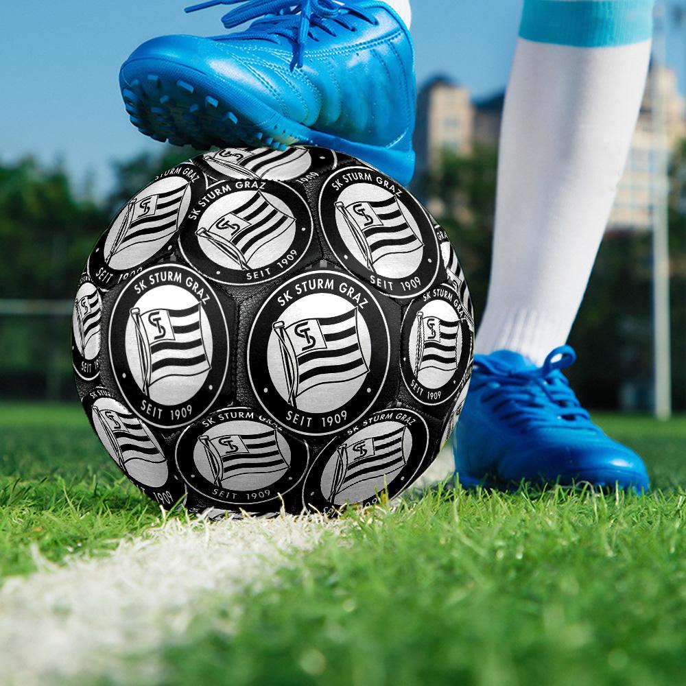 1pc SK Sturm Graz LOGOIndoor Soccer Ball Colorful All Ages Machine Stitched PVC Competition Ready Durable High-Bounce HE3