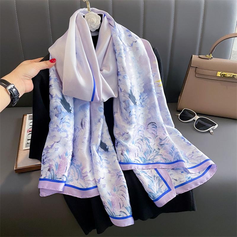 Modny nadruk Duży szal szalik dla kobiet Luksusowy projekt Pashmina Wrap Hidżab Foulard Kobiece plażowe szale Bandana Opaska na głowę Echarpe