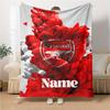 Custom Name Arsenal Roses Artwork Blanket for Couch & Bed, Plush Cozy Fuzzy Blanket Super Soft & Warm Blankets for Fall and Winter. 0908169
