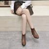Pointed Short Boots Women's Simple Temperament Wool Tube Low Heel Leather Boots Rear Zipper Fashion Boots