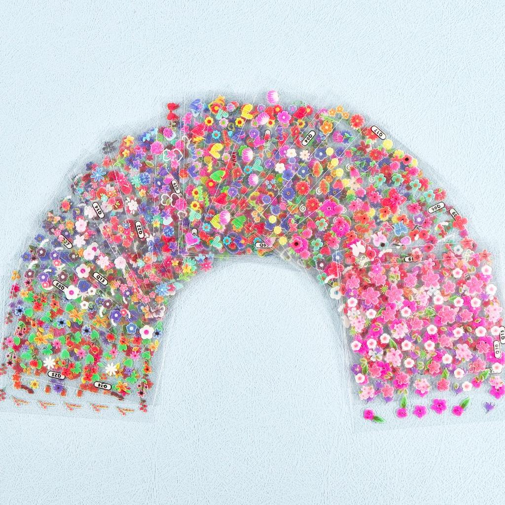 30 Sheet Summer Flower Nail Stickers Self Adhesive Nail Art Decoration Stickers Manicure Decor Supplies for Women and Girls