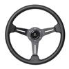 REAL Steering Wheel SPORT Standard All Leather Euro [REAL (Real Sport) Type] (black Stitching)