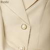 ZANZEA Women Casual Turn Down Collar Long Sleeve Elegant Shift Dress