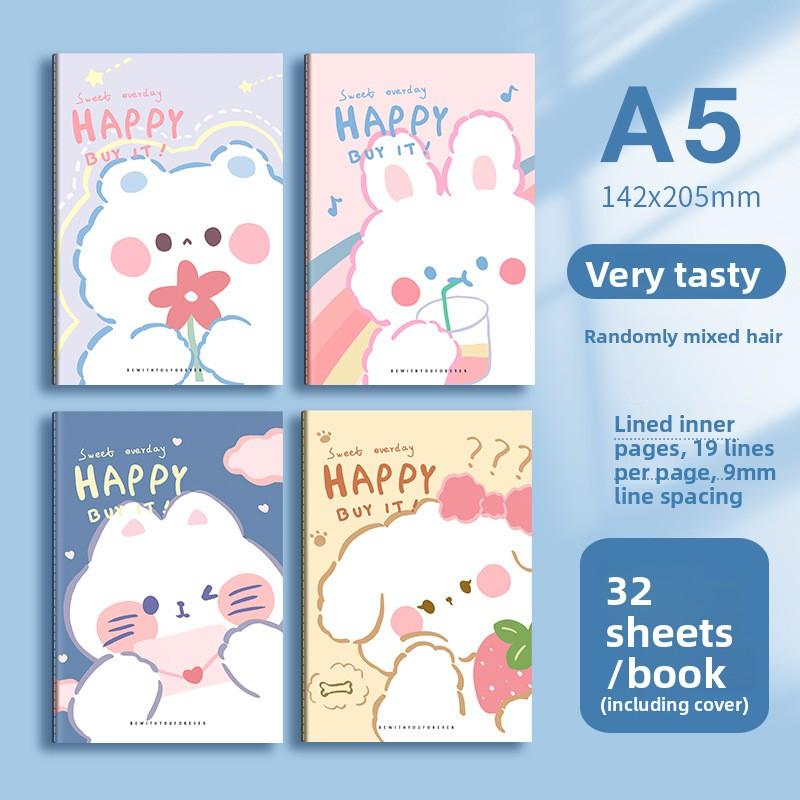 Cute Cartoon B5 Notebook Student Thickened Notepad Sewing Soft Surface Copy Car Line Book Horizontal Line Office A5 Book