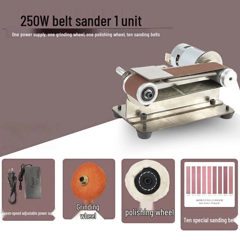 Compact Electric Mini Belt Sander & Grinder: Multifunctional DIY Benchtop Tool
