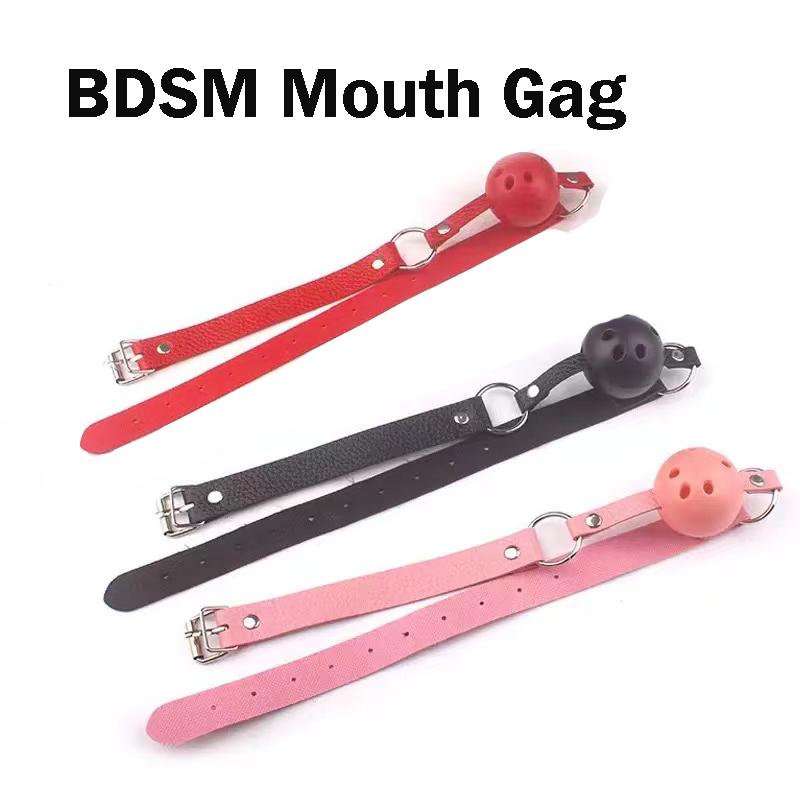 SM Slave Mouth Gags  Mouth Restraint Silicone Balls Couple Erotic Games Sex Toys Adjustable Sexy Adult Female Mouth Balls