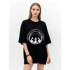 Oversized T Shirt Black God Forbid Women Have Hobbies Forest Moon Design Graphic Print Casual Wear for Women Streetwear Fashion Top