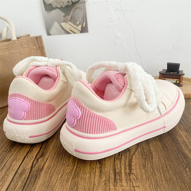 Black platform bread canvas shoes women's national tide ugly cute niche original cute big head board shoes retro small black shoes