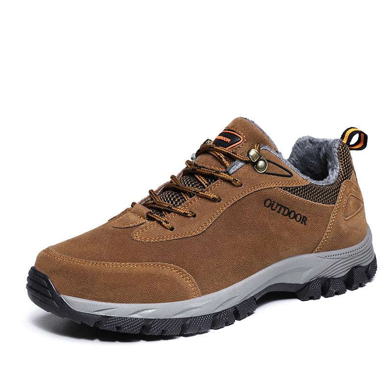 Winter New Men's Cotton Shoes Warm Plush Men's Outdoor Mountaineering Shoes Durable Casual Shoes Walking Shoes Free Delivery