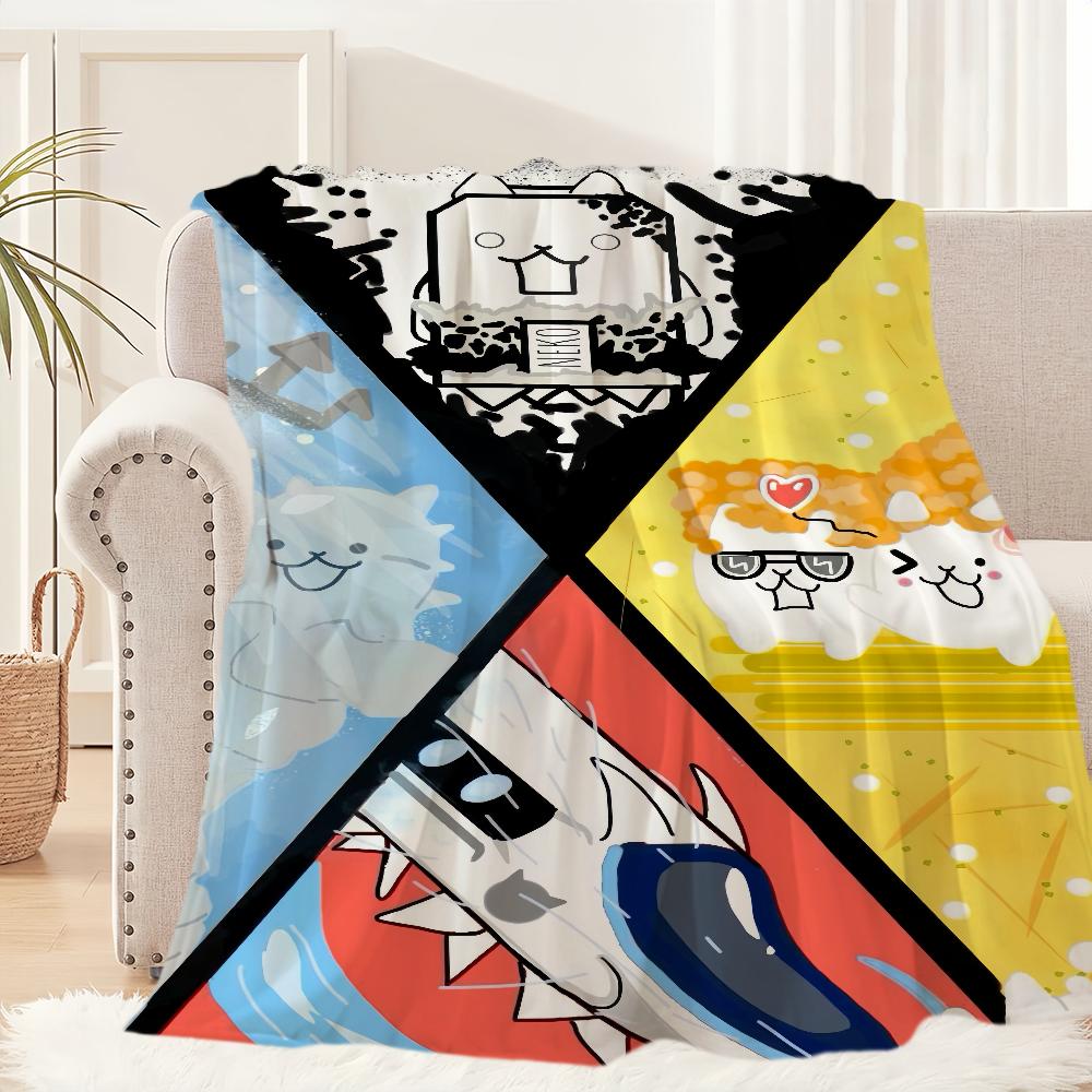 Game art Warm Soft Plush Nap Blankets Sofa rug for Living Room The B-Battle Cats Office Bedroom Home Travel Kid Gifts Flannel