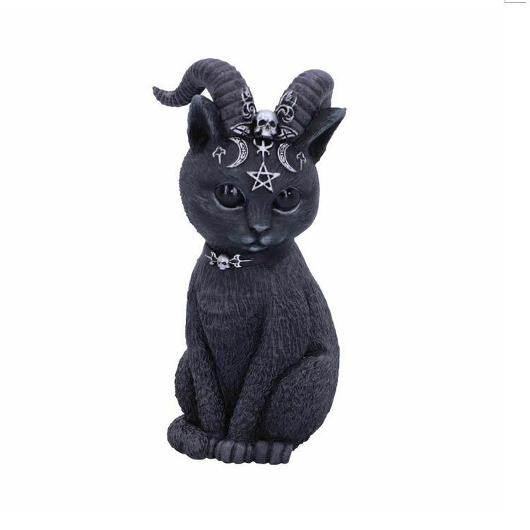 Halloween Magic Kitten Resin Ornaments: Animal Sculptures for Tabletop Decorations