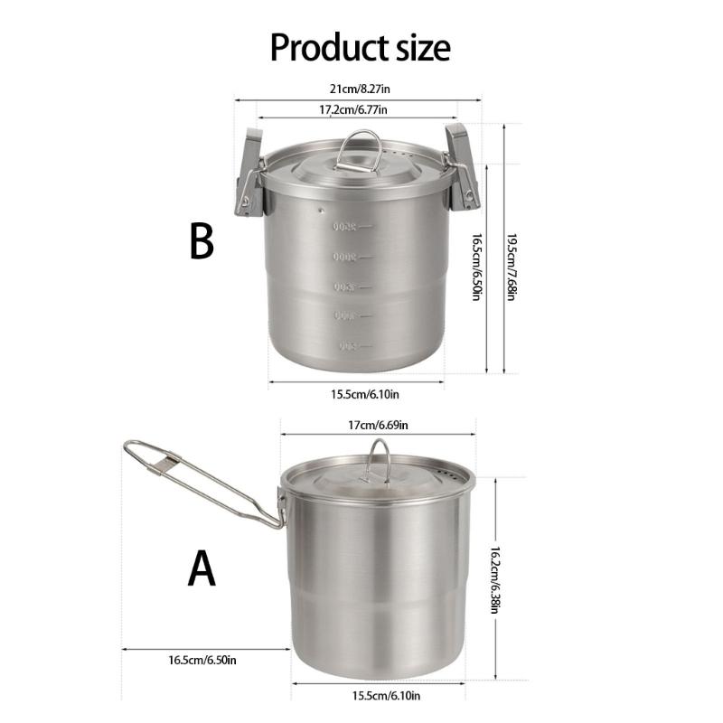Light weight Outdoor Cooking Stainless Steel Camping Pot Multifunctional For Campers And Adventurers
