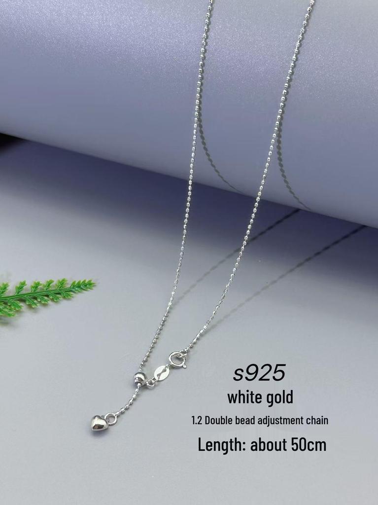 Adjustable DIY S925 Sterling Silver Chain Necklace