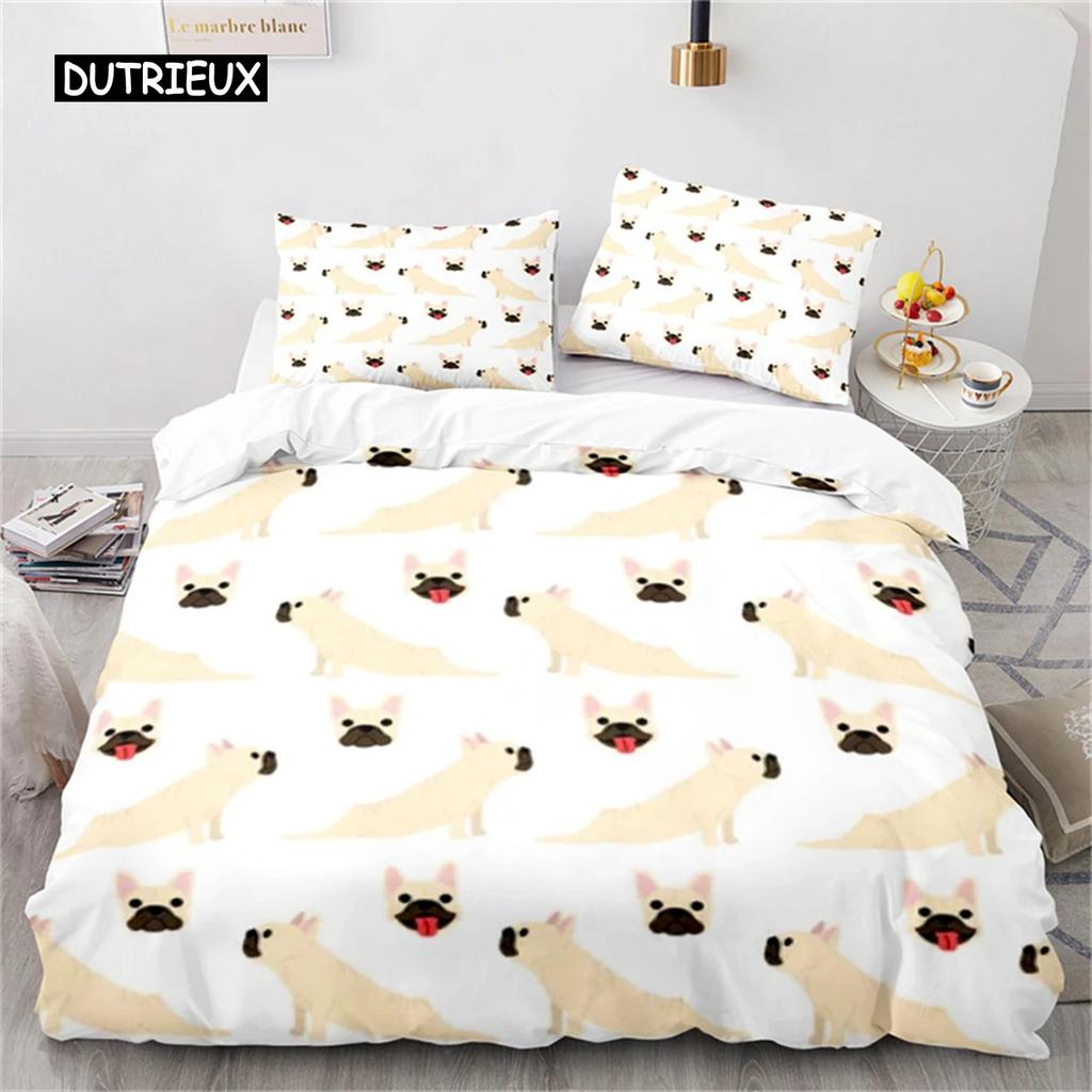 Duvet Cover Cute Cartoon Animal King for Kids Girls Boy Teen Gift Cute Dinosaur Dog Comforter Cover Microfiber Bedding Bedroom