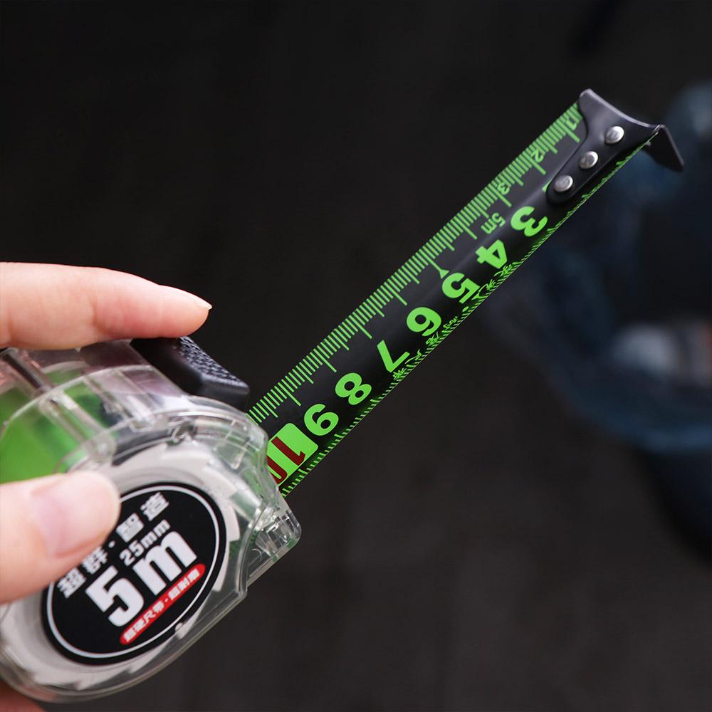 Fluorescent Tape Measure Self Locking Measuring Tape Retractable   Widened Meter Ruler