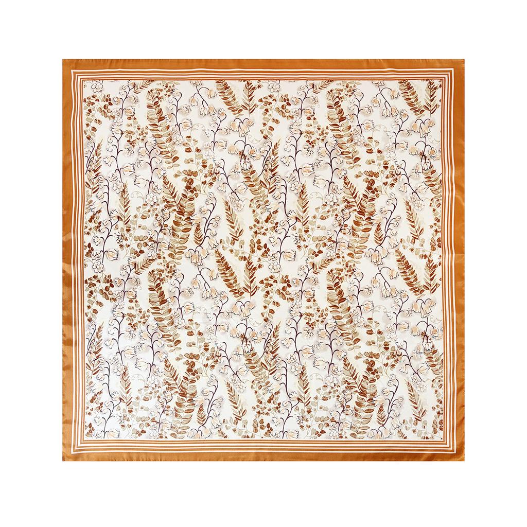 New-style Headscarf, 90cm Silk Scarf, Fresh Floral Print, Square Scarf, Ladies’ Large Scarf