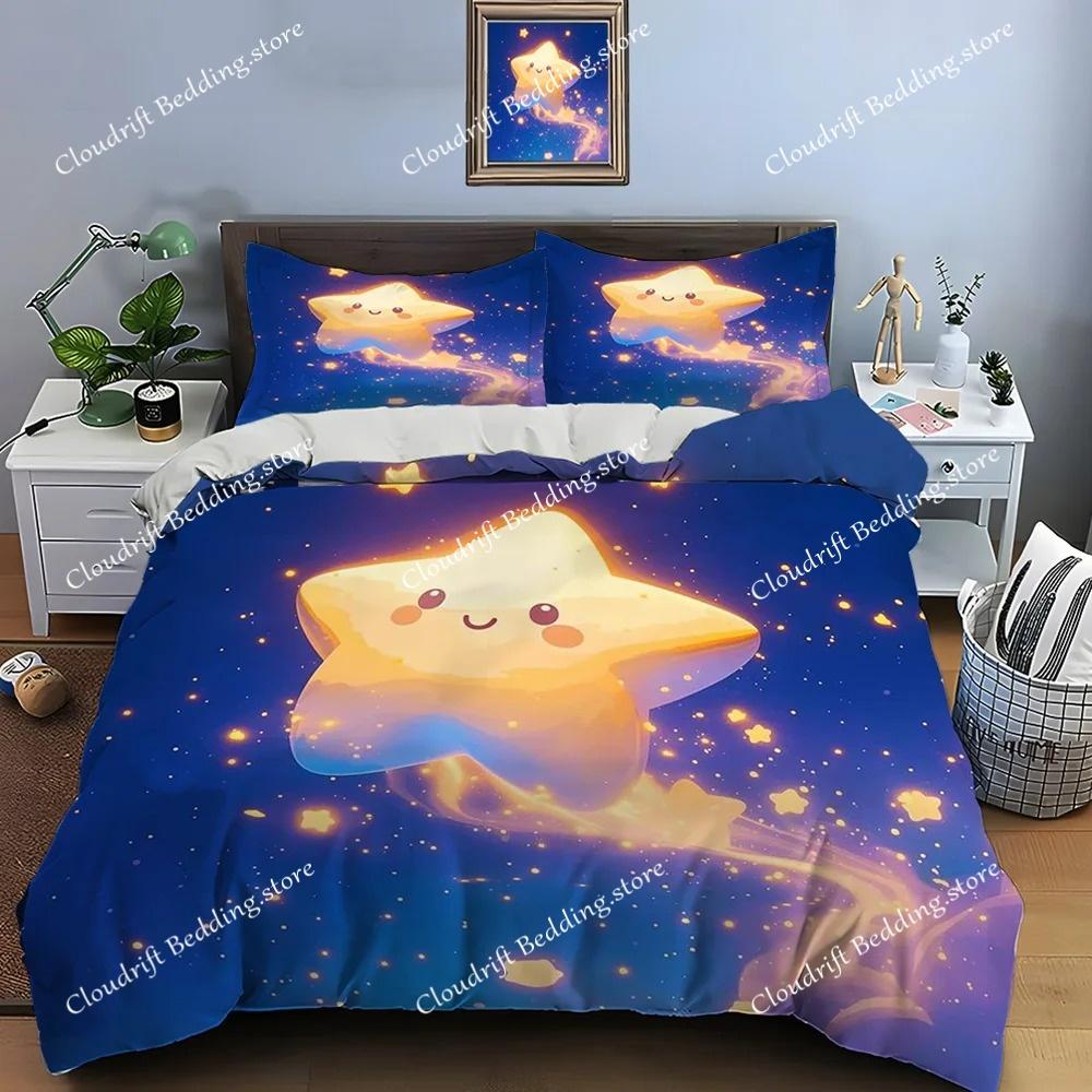 Cute Cartoon Stars Print Bedding Set Adult and Kids Bedding Set Luxury Children's Gifts Home Textileextile Luxury Gift