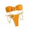 Two-Piece Bikini Swimsuit With Decorative Flowers Bandeau
