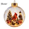 Weihnachtsbaumschmuck Story Ornament, 8 cm Kugel-Hängedekoration mit Mini-Feiertagsszene, Bruchfeste Kugeln im Inneren, Klarer Kunststoff-Weihnachtsanhänger