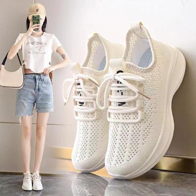 Sneaker Women's Running Shock Absorption Lightweight Coconut Shoes Mesh Breathable Tennis Shoes Thin Hollow Summer Running Shoes