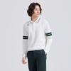 CHALLENGER Men'S Double-Line Color-Blocked Sleeve Collared Long Sleeve T-Shirt White