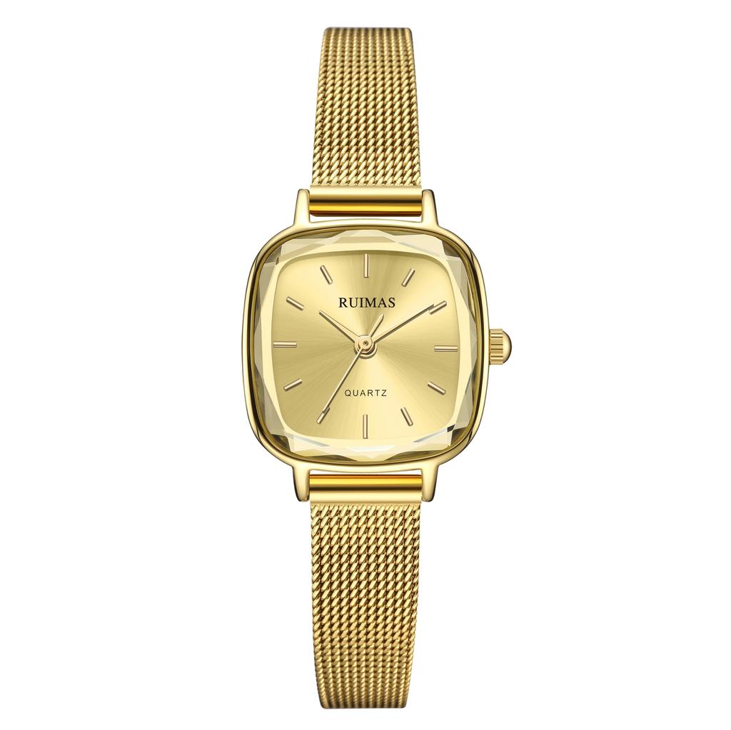 Women's Watch Small Simple Waterproof Gold Thin Mesh Belt Fashion Quartz Watch Gold Female Watch