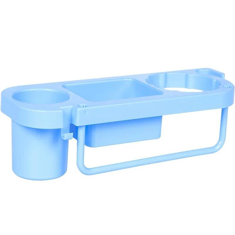 Multi-functional Hair Dryer Storage Rack Plastic Bathroom Wall-mounted Sucker Hair Dryer Storage Holder Organizer Shelf