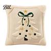 Decorative Throw Pillows for Couch Christmas Plush Pillowcase, 3D Embroidered Design Soft Pillow Holiday Living Room Decor Cover, Cushion Cover