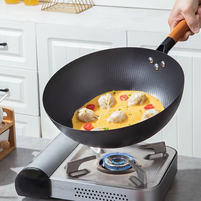 Kangbach Rice Grain Iron Wok Set 32cm