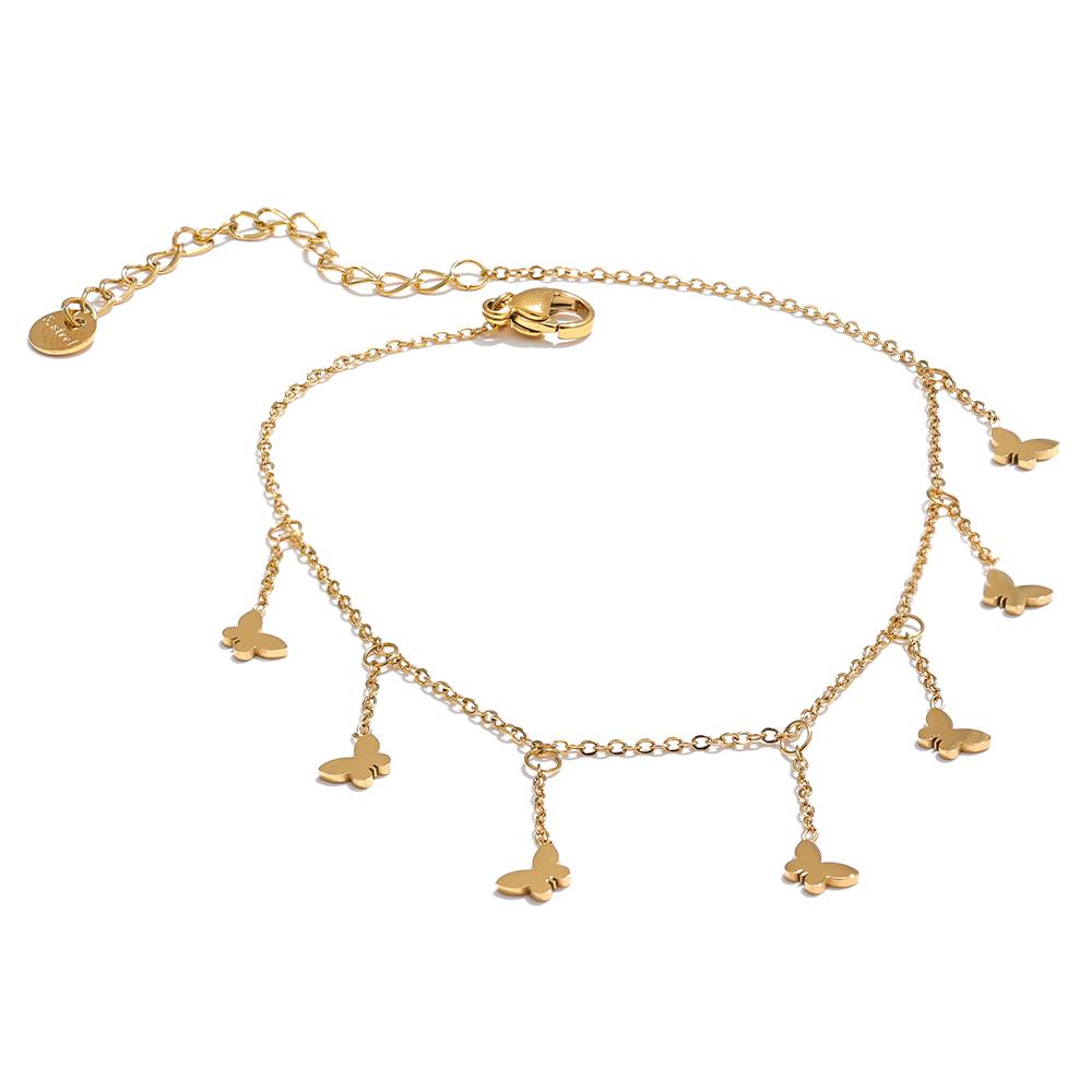 

Yhpup Trendy Stainless Steel Butterfly Chain Drop Foot Anklet for Women 18K PVD Plated Summer Beach Charm Jewelry Accessories