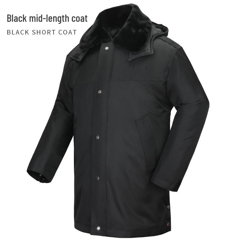 Men's Winter Fleece-Lined Thick Long Cotton Overcoat - Warm, Multi-functional, Cold-Resistant Jacket