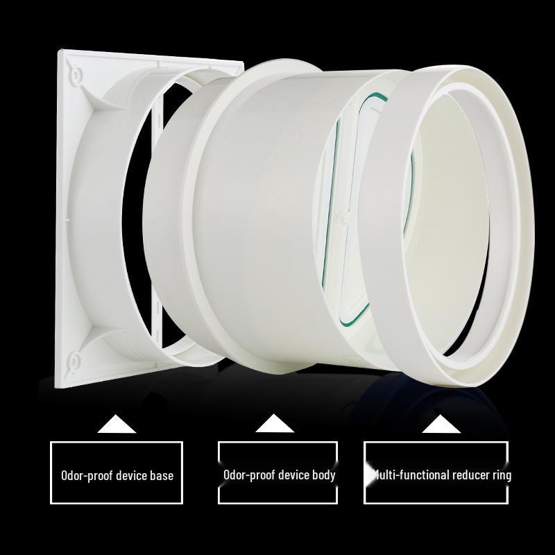 Kitchen & Bathroom Anti-Odor Backdraft Valve: One-Way Exhaust Check Valve for Range Hood & Stove Flue
