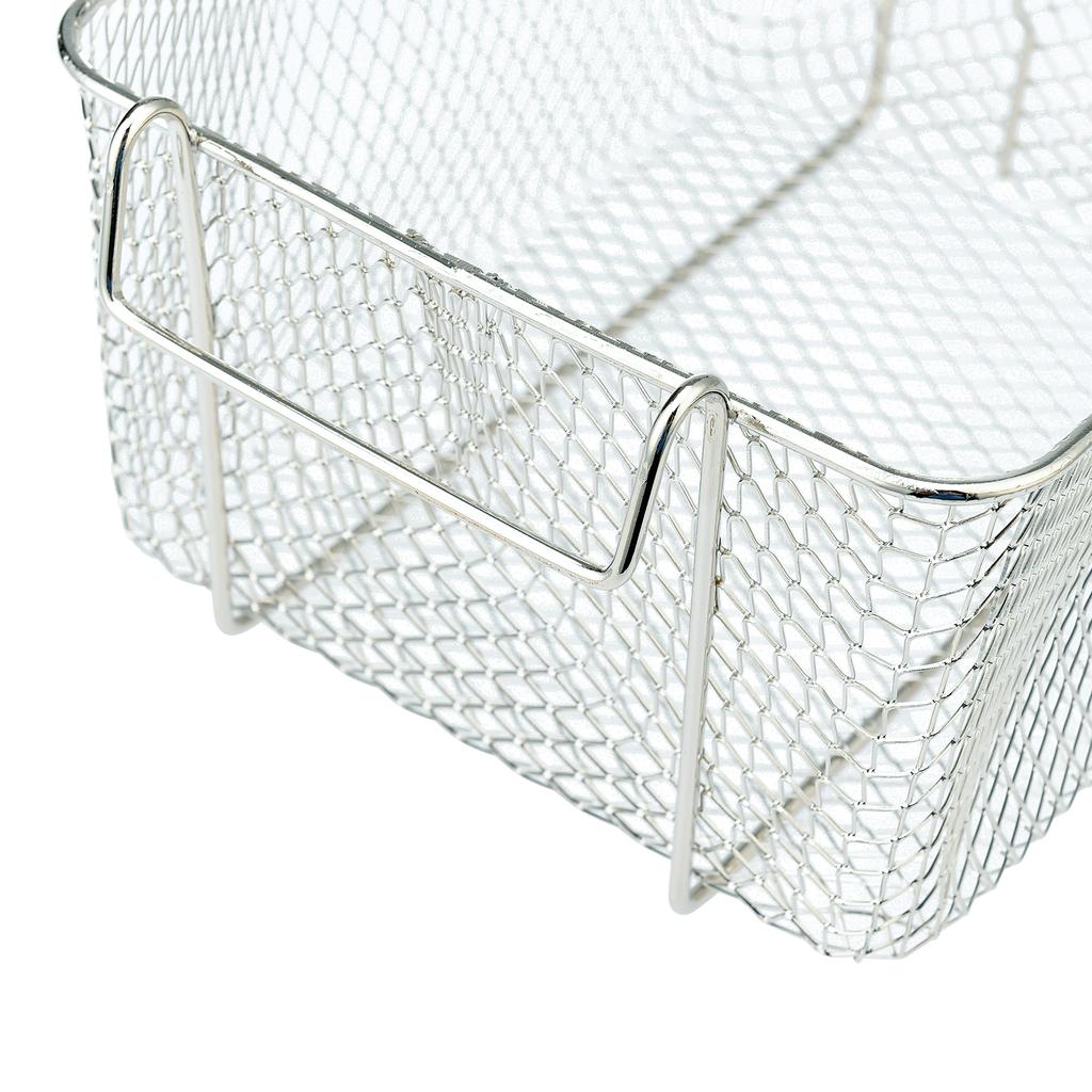 Netz-Frittierkorb Edelstahl Quadratisch Ölfilterndes Frittierkorb mit Griff 20,5x18,5x10,5cm