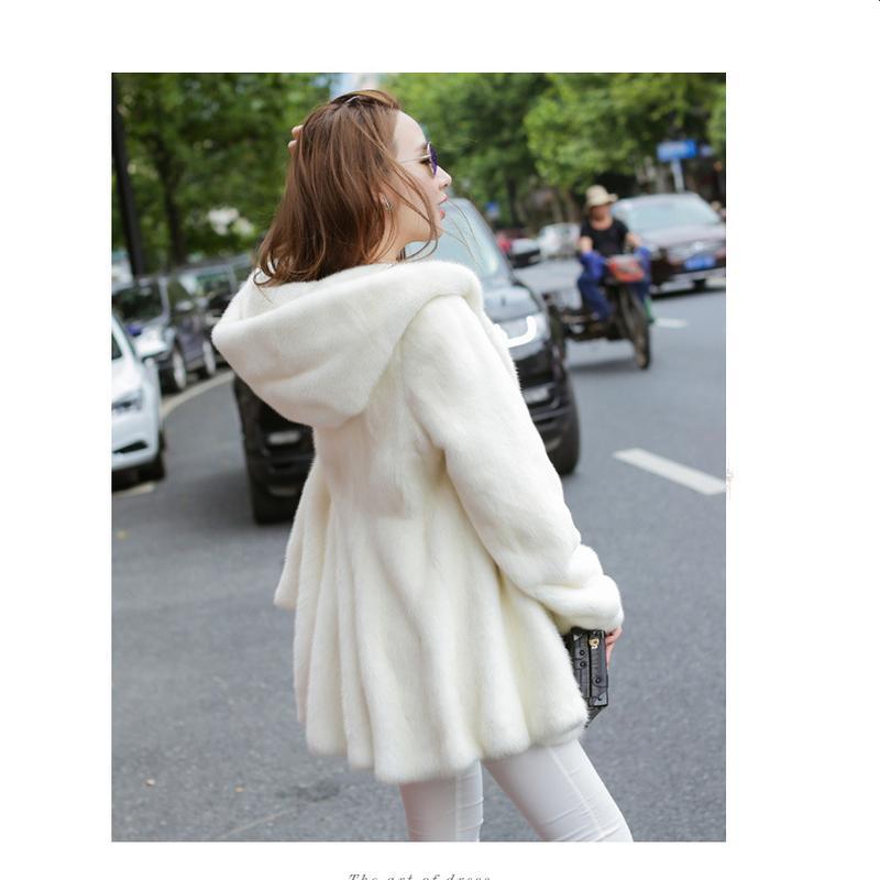 Winter Women's Fleece Jacket  Plush Hooded Coat