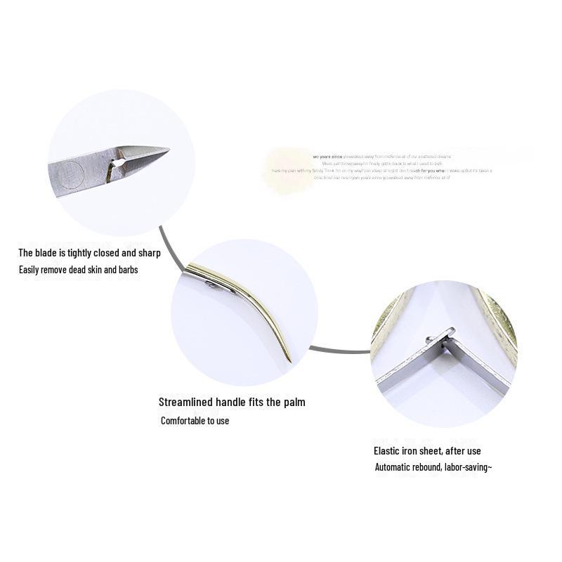 Maniküreschere und -zange aus Edelstahl mit Goldgriff für die Nagel- und Nagelhautpflege